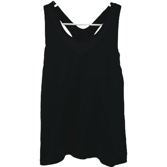 Lululemon Tone It Tank Cutout Built-In Bra Mesh Panel Light Luxtreme Black 8 - Picture 2 of 5